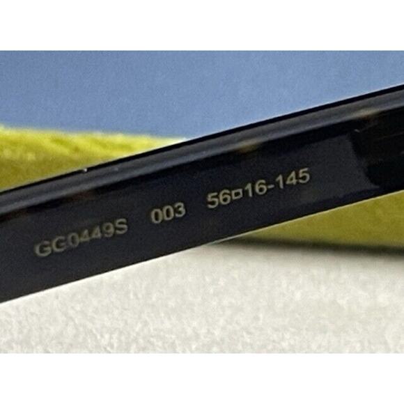 NEW GUCCI GG 0449S 003 HAVANA AUTHENTIC SUNGLASSES Blue Lense Tortoise 56MM $468 - Picture 8 of 10